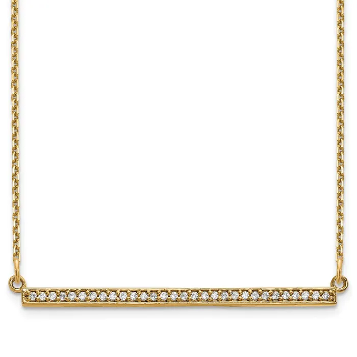Goldia Necklaces 14K Yellow Gold Real Diamond Bar Necklace