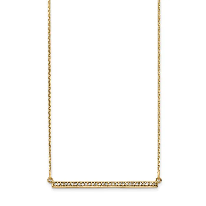 Goldia Necklaces 14K Yellow Gold Real Diamond Bar Necklace