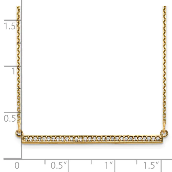 Goldia Necklaces 14K Yellow Gold Real Diamond Bar Necklace