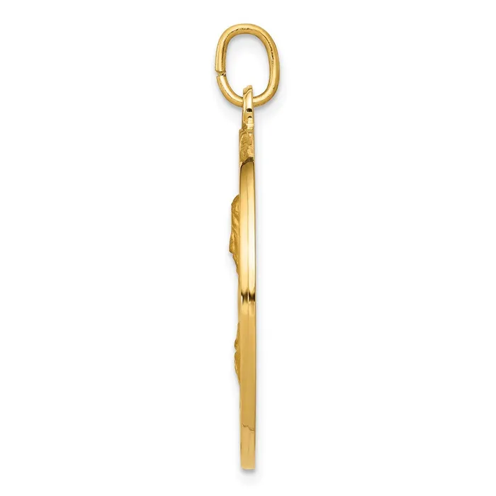 Goldia Necklaces 14k Yellow Gold Sacred Heart of Jesus Medal Pendant