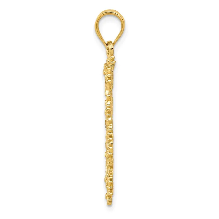 Goldia Necklaces 14k Yellow Rhodium Gold Rhodium Diamondcut Starburst Snowflake Pendant