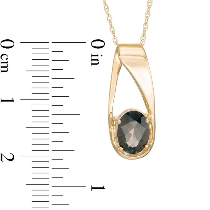 Goldia Necklaces Oval Smoky Quartz Pendant in 10K Yellow Gold