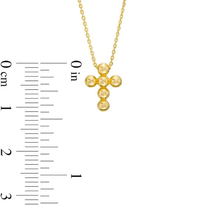 Goldia Necklaces Small Bead Cross Necklace in 14K Gold Goldia Necklaces Small Bead Cross Necklace in 14K Gold
