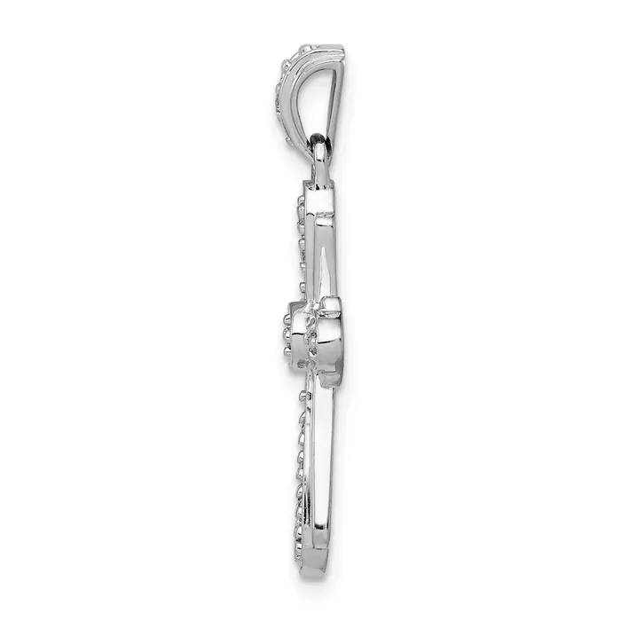 Goldia Necklaces Solid 14k White Gold 110ct Simulated CZ Cross Pendant