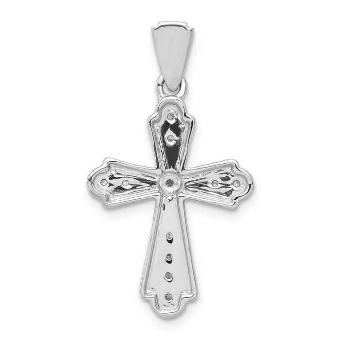 Goldia Necklaces Solid 14k White Gold 110ct Simulated CZ Cross Pendant