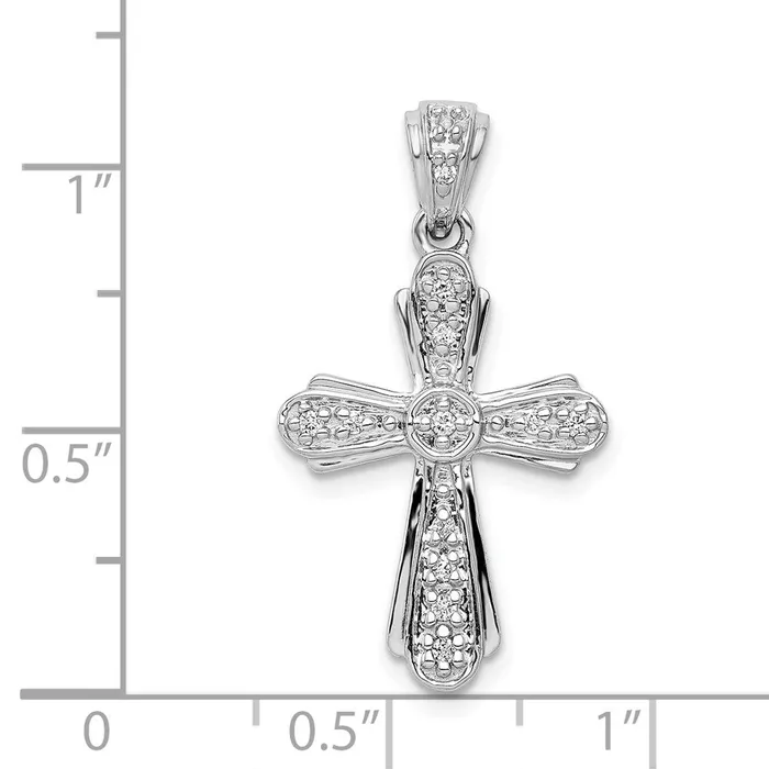 Goldia Necklaces Solid 14k White Gold 110ct Simulated CZ Cross Pendant
