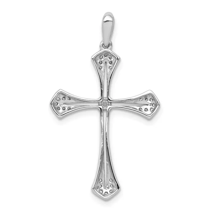 Goldia Necklaces Solid 14k White Gold 16ct Simulated CZ Cross Pendant