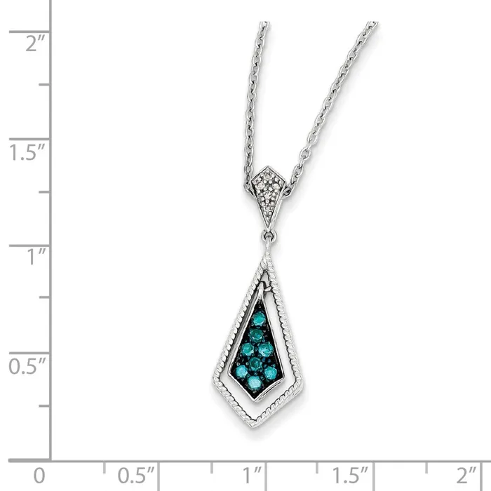 Goldia Necklaces Sterling Silver Blue Diamond Geometric Pendant
