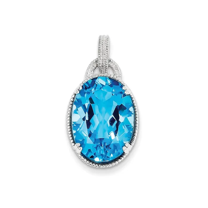 Goldia Necklaces Sterling Silver Blue Topaz Pendant