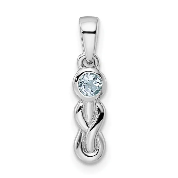 Goldia Necklaces Sterling Silver Rhodiumplated Aquamarine Infinity Birthstone Pendant