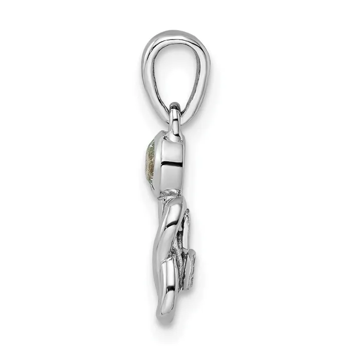 Goldia Necklaces Sterling Silver Rhodiumplated Aquamarine Infinity Birthstone Pendant
