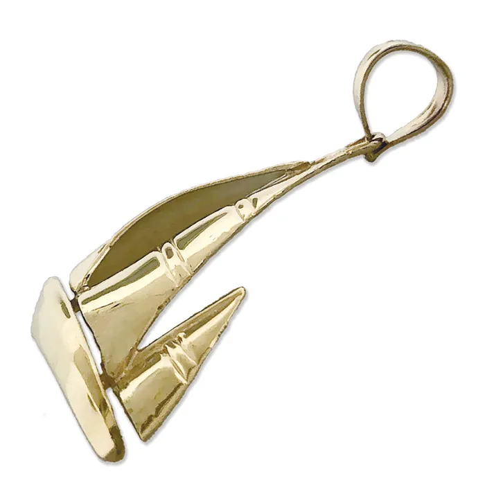 Goldia PreStyled Sets 14K Gold 24MM Ketch Sailboat Pendant