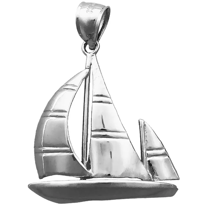 Goldia PreStyled Sets 14K Gold 24MM Ketch Sailboat Pendant
