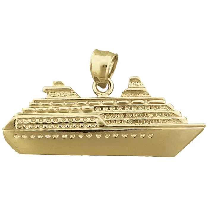 Goldia PreStyled Sets 14K Gold 37MM Ocean Liner Cruise Ship Pendant