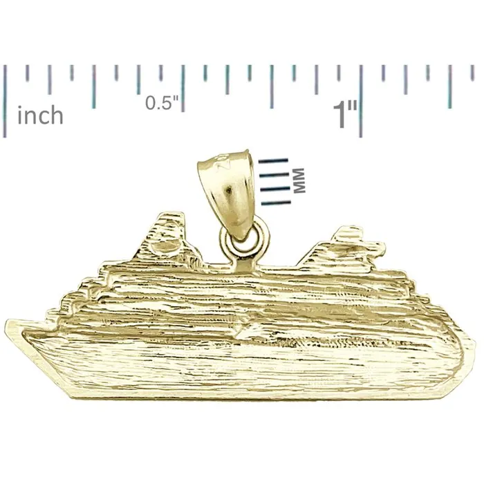Goldia PreStyled Sets 14K Gold 37MM Ocean Liner Cruise Ship Pendant