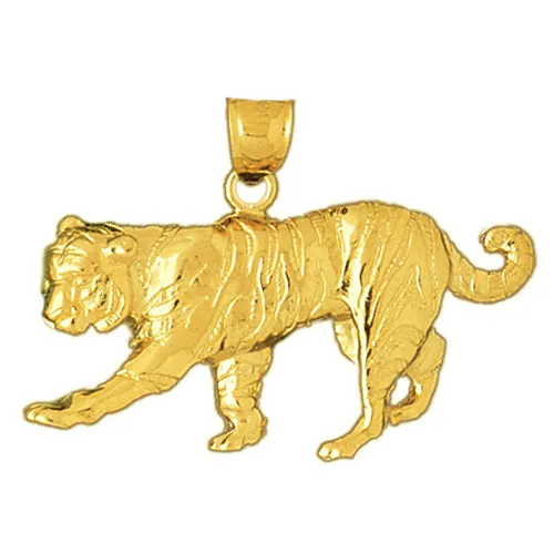 Goldia PreStyled Sets 14K Gold Ornate Tiger Pendant