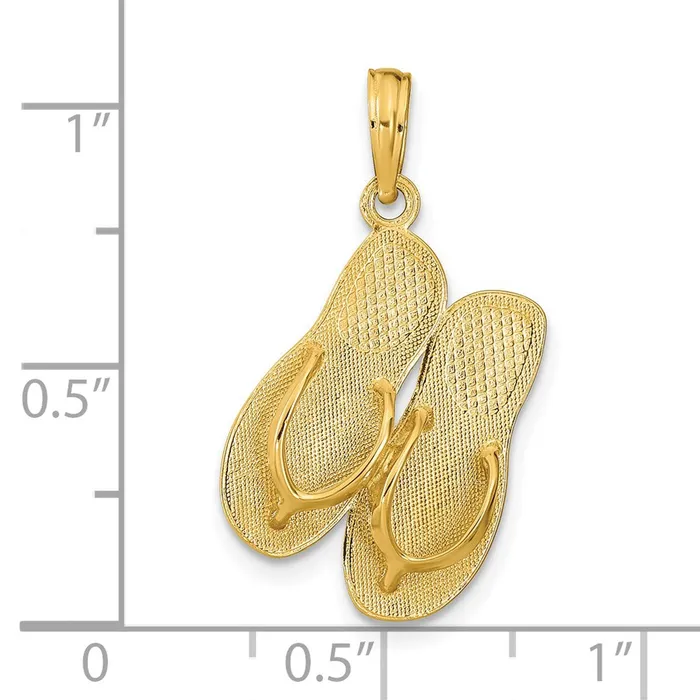 Goldia PreStyled Sets 14k Yellow Gold AVALON Reversible Flip Flops Pendant