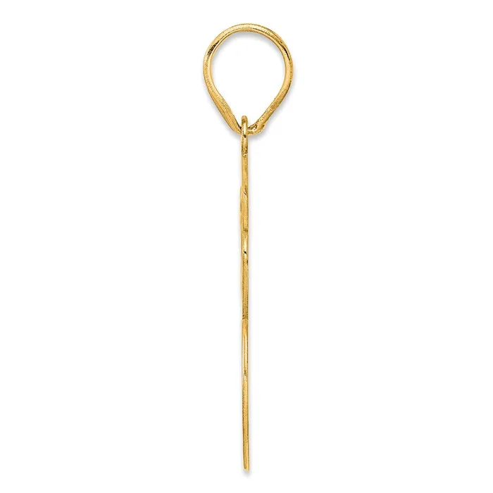 Goldia PreStyled Sets 14k Yellow Gold Brushed Border Script Number 56 Pendant