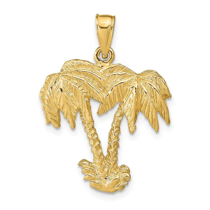 Goldia PreStyled Sets 14k Yellow Gold Double Palm Trees Pendant