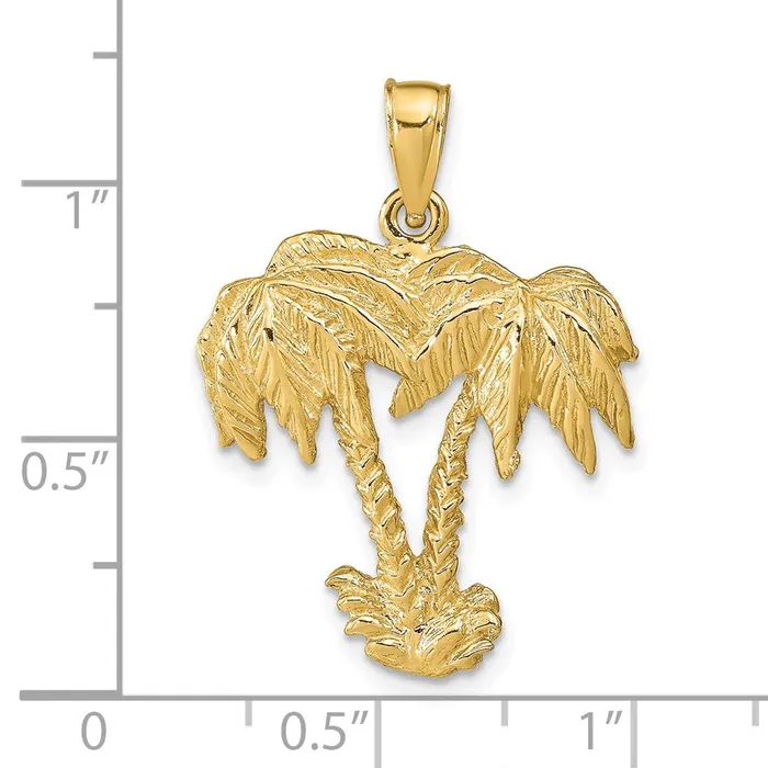 Goldia PreStyled Sets 14k Yellow Gold Double Palm Trees Pendant