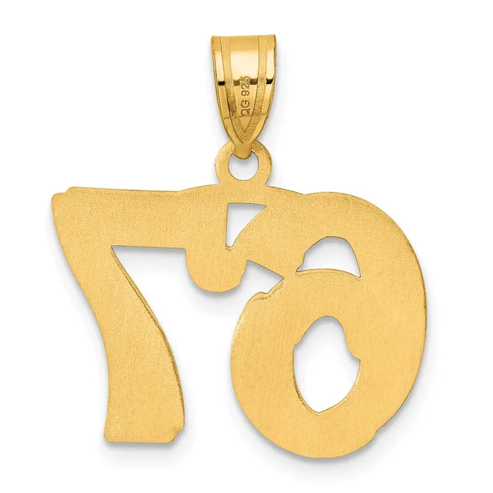 Goldia PreStyled Sets 14k Yellow Gold Polished Etched Number 67 Pendant