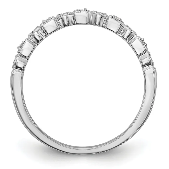 Goldia Rings 009ct CZ Solid Real 14K White Gold Wedding Band Ring