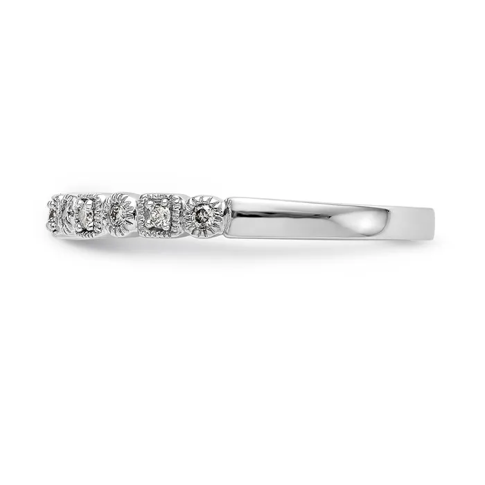 Goldia Rings 009ct CZ Solid Real 14K White Gold Wedding Band Ring