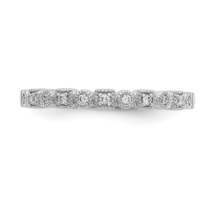 Goldia Rings 009ct CZ Solid Real 14K White Gold Wedding Band Ring