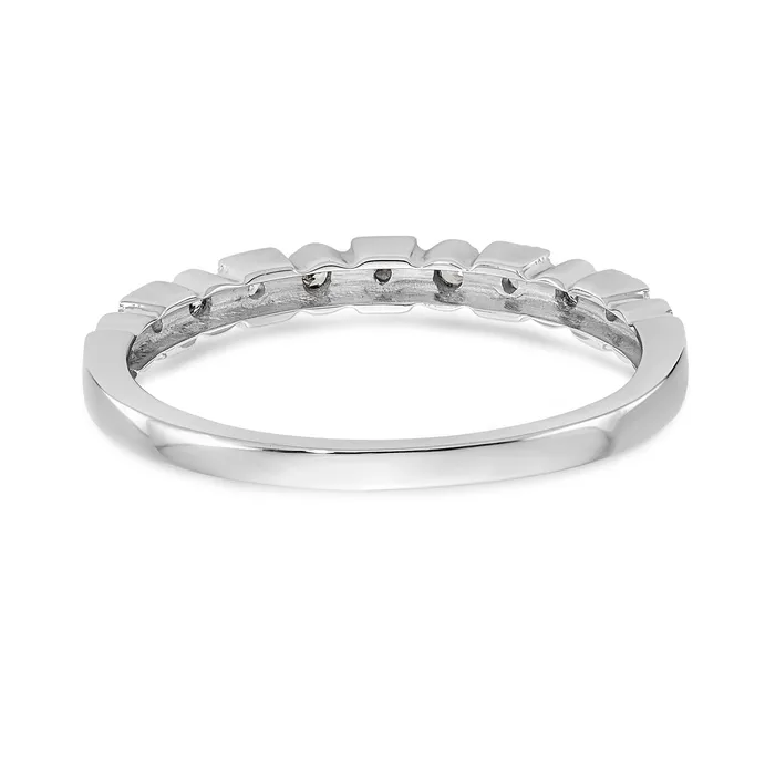Goldia Rings 009ct CZ Solid Real 14K White Gold Wedding Band Ring