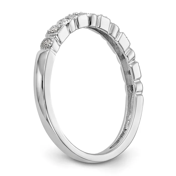 Goldia Rings 009ct CZ Solid Real 14K White Gold Wedding Band Ring