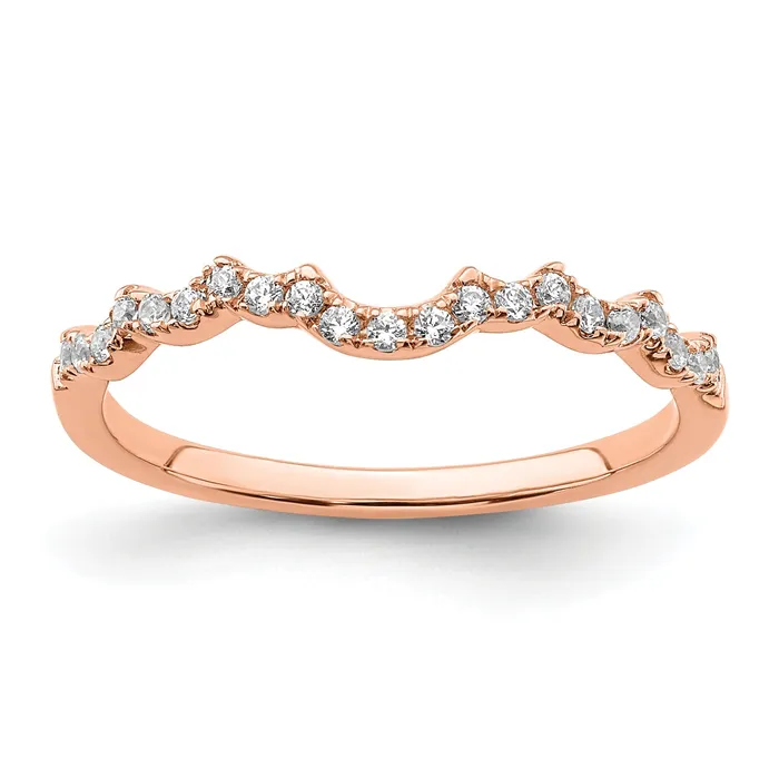 Goldia Rings 022ct CZ Solid Real 14k Rose Polish Matching Wedding Wedding Band Ring