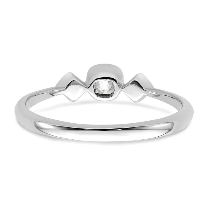 Goldia Rings 024ct CZ Solid Real 14k White Gold Polish Petite Cushion Complete Dia Ring