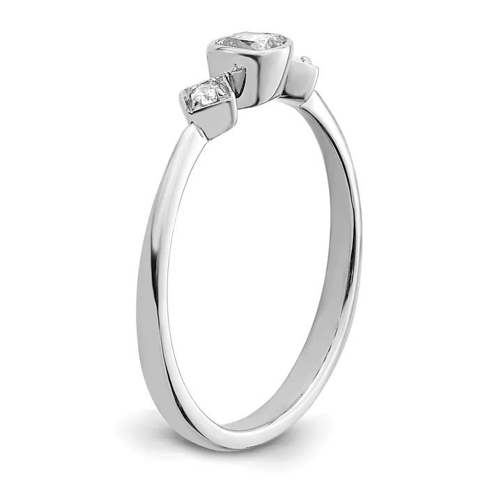 Goldia Rings 024ct CZ Solid Real 14k White Gold Polish Petite Cushion Complete Dia Ring