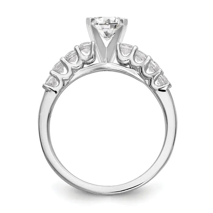Goldia Rings 031ct CZ Solid Real 14K White Gold Peg Set Engagement Ring