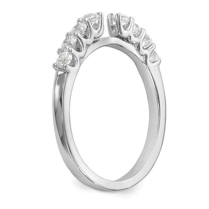 Goldia Rings 031ct CZ Solid Real 14K White Gold Peg Set Engagement Ring