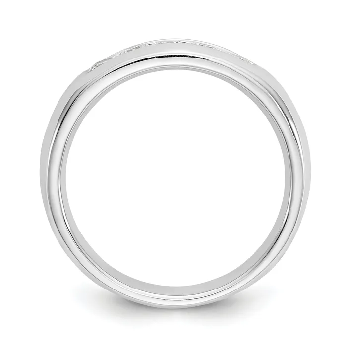 Goldia Rings 040ct CZ Solid Real 14K White Gold 5Stone Channel Wedding Band Ring