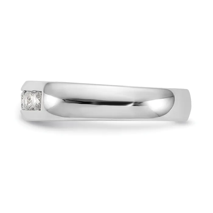 Goldia Rings 040ct CZ Solid Real 14K White Gold 5Stone Channel Wedding Band Ring