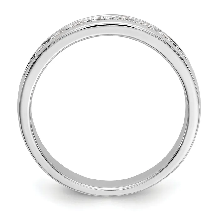 Goldia Rings 047ct CZ Solid Real 14K White Gold 924mm Stone Channel Wedding Band Ring
