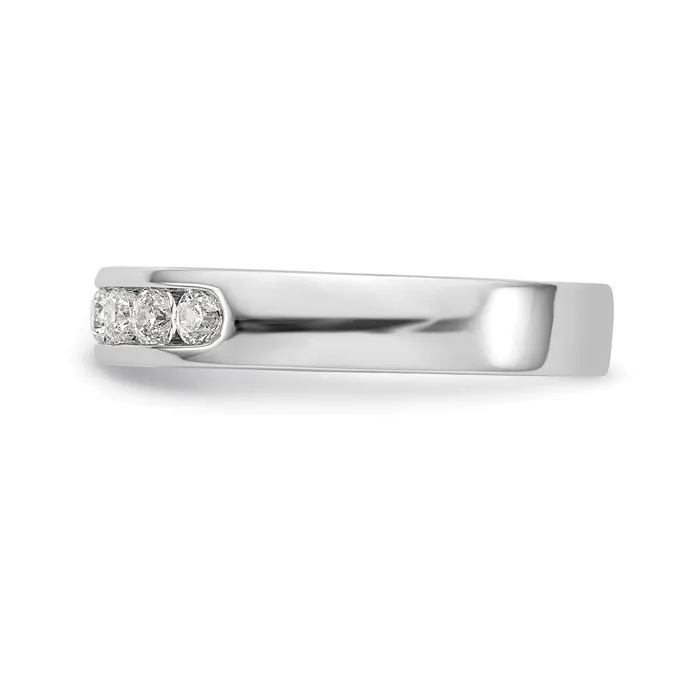 Goldia Rings 047ct CZ Solid Real 14K White Gold 924mm Stone Channel Wedding Band Ring