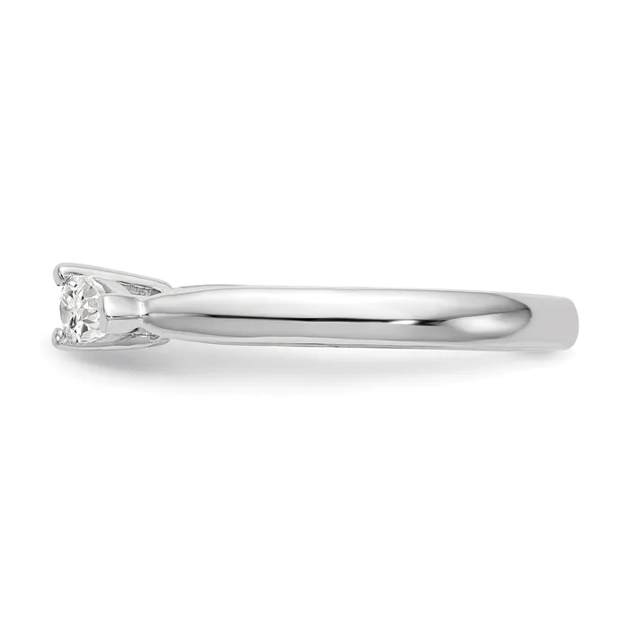 Goldia Rings 050ct CZ Solid Real 14K White Gold 3Stone Peg Set Engagement Ring