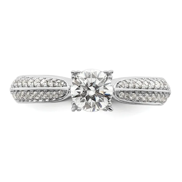 Goldia Rings 050ct CZ Solid Real 14k White Polish 12ct Round Engagement Dia Ring