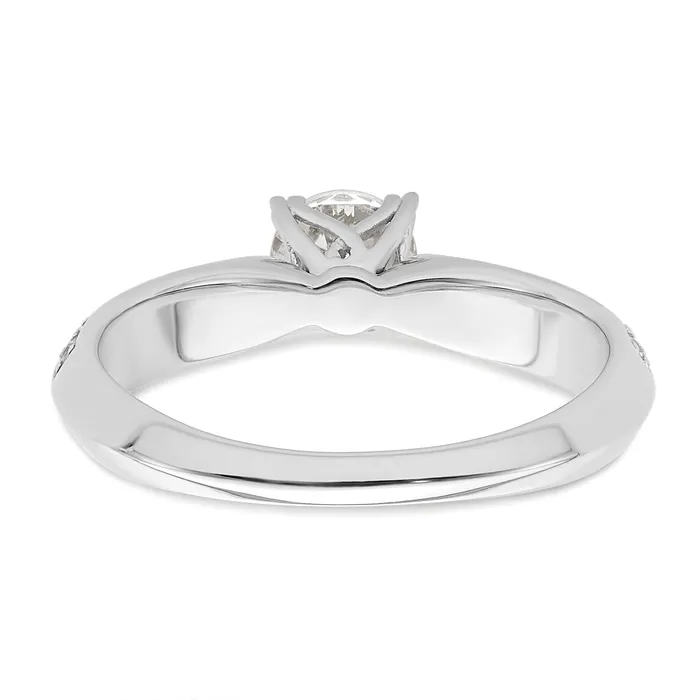 Goldia Rings 050ct CZ Solid Real 14k White Polish 12ct Round Engagement Dia Ring