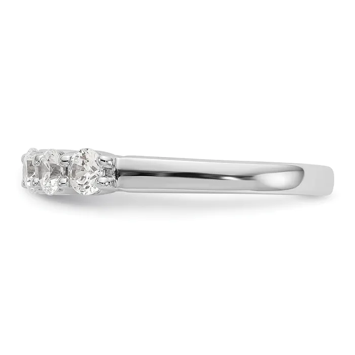 Goldia Rings 064ct CZ Solid Real 14K White Gold 5Stone Wedding Band Ring