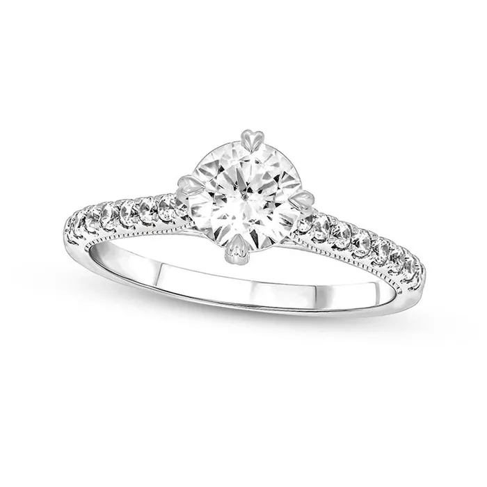 Goldia Rings 10 CT TW Natural Diamond Engagement Ring in Solid 14K White Gold II2