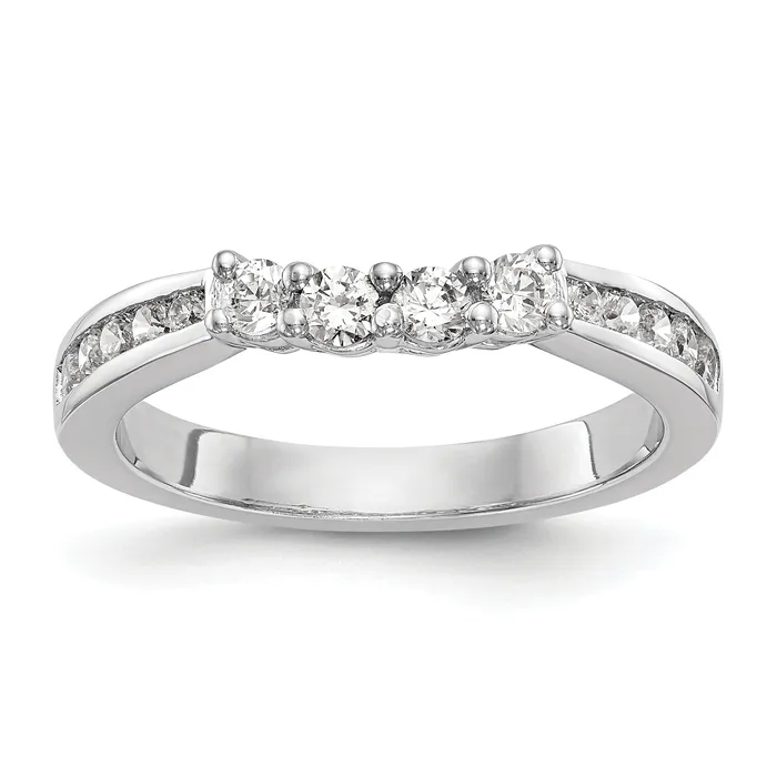 Goldia Rings 102ct CZ Solid Real 14k White Gold Wedding Wedding Band Ring