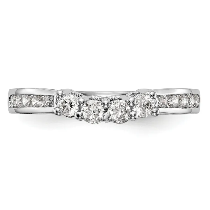 Goldia Rings 102ct CZ Solid Real 14k White Gold Wedding Wedding Band Ring