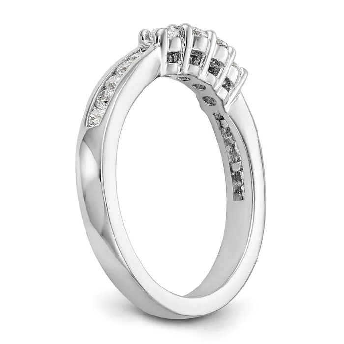 Goldia Rings 102ct CZ Solid Real 14k White Gold Wedding Wedding Band Ring