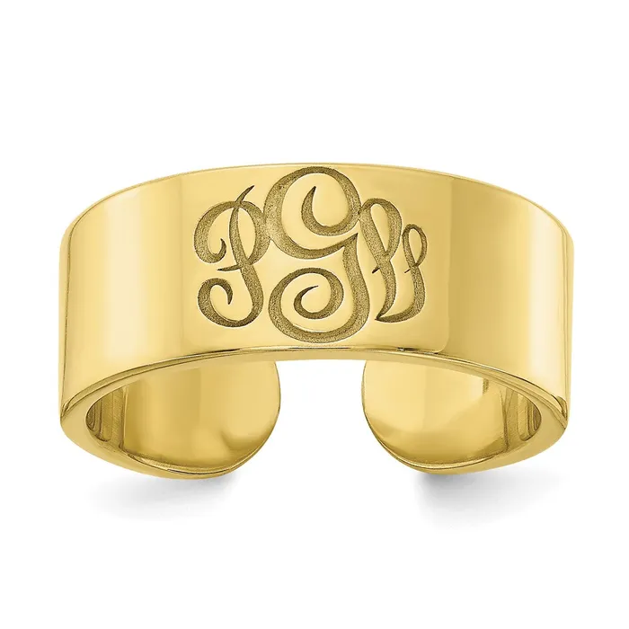 Goldia Rings 10K Yellow Gold Polished Cigar Style Monogram Ring