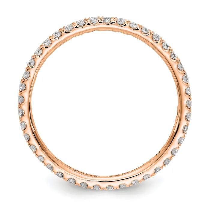Goldia Rings 14k Rose Gold 12 Ct Lab Grown Diamond VSSI G Shared Prong Eternity Band Ring