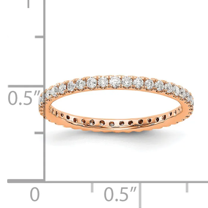 Goldia Rings 14k Rose Gold 12 Ct Lab Grown Diamond VSSI G Shared Prong Eternity Band Ring